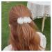 Iaceble Boho Lace Flower Hairpin Barrette White Flower Hair Clips Retro Flower Hair Barrette Wedding Bridal Hair Pins Accessory for Women and Girl Headdress