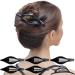 RC ROCHE 6 Pieces Oval Hair Clip Curvy Elegant Side Hair Clip for Women Medium Black