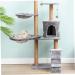 Cat Hammock 12 Inch Stable Warm Plush Cat Tree Hammock Grey Basket Lounger Hammock Bed for Cat Tree Tower Replacement Cat Nest Accessories Grey - Buy Online on GoSupps.com