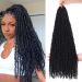 Leeven Boho Passion Twist Hair 24 Inch Pre Twisted Crochet Goddess Passion Twist 8 Packs Black Pre Looped Curly Ends Bohemian Synthetic Braids Hair Extensions for Women 24 Inch (Pack of 8) 1B