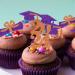 Graduation Cupcake Toppers Grad Party Decoration Food Picks Congrats Glitter Diploma Cap School Colors Supplies 24 PCS Purple Orange - Buy Online on GoSupps.com