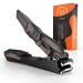 Nail Clippers with Catcher Professional Nail Clippers of Heavy Duty No Splash Self-Collecting Large Toenail Clippers for Fingernails and toenails Stainless Steel Nail Cutter for Men Women Seniors Black