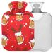 Naanle Funny Beer Christmas Heat bottle with cover Warm and cold therapy Transparent hot water bottle 1l of warm head for bed Handfoot Heat pain relief