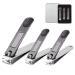 Lophe manicure set 3PCs nail scissors set nailbox nail clippers professional stainless steel nail clippers beauty nail care kit for women men and seniors for at home travel 3PC silver