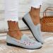 Buy XTZYGLFD Women's Summer Sandals - Embroidered Breathable Comfortable Flat Leisure Shoes in Black & Gray Elegant Wedge Heel Perfect for UK Size 5 - Buy Online on GoSupps.com