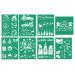 JAJADO Self-Adhesive Silk Screen Stencil Christmas Theme Stencils 8 Pcs  Screen Print Transfers Snowflakes Mesh Stencil Painting on Wood  Fabric  Wall  Furniture  Xmas Winter Holiday Decor New Year 8 Pcs Christmas Stenci...
