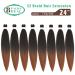 8 Bundles - 24 Inch Ombre Brown Pre-stretched Braiding Hair | Yaki Straight EZ Braids | Hot Water Setting & Professional Soft Synthetic Hair Extensions - Buy Online on GoSupps.com