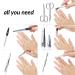 marQus Solingen Germany 7 Pcs Manicure Set - Nail & Toenail Clippers, Tweezers - Quality Grooming Kit for Women & Men - Blue Gift Set - Buy Online on GoSupps.com