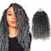 5packs Goddess Locs Crochet Hair 14 Inch River Locs Wavy Crochet With Curly Hair In Middle And Ends Synthetic Braiding Hair Extension (14 inch 5Packs OT-gray) 14 Inch (Pack of 5) OT-gray