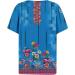 Buy Women's Oversized V-Neck Polo Shirts - Casual Printed Short Sleeve Top | Trendy Button Down T-Shirt in Blue Large - International Shipping Available - Buy Online on GoSupps.com