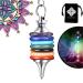 Radiesthesia pendulum with 7 chakras: Amethyst quartz aventurine lapis lazuli etc. - Esoteric/oracle pendulum silver