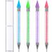 Tatuo 4 Pcs Rhinestone Picker Dotting Pen Nail Dot Paint Pen Tool Crystals Wax Pencil Pen for Rhinestone Gems Dual Ended Rhinestone Picker with 4 Case Manicure Nail Art DIY (Blue Green Pink Purple)