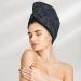 Hair Towel Wrap with Button - Quick-Dry Turban for Effortless Hair Care (Golden Peonies - Buy Online on GoSupps.com