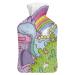 Dinosaur Castle Hot Water Bottle With Cover Plush Bed Bottle Hand Warmer For Adults And Children 26.5X15.3cm