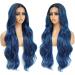 X-TRESS 28 Blue HD Lace Front Wig for Black Women - Long Curly Synthetic Hair Wig with Pre-Plucked Baby Hair (Blue) - Buy Online on GoSupps.com