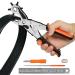 TOWOT Belt Hole Puncher Kit, Upgraded Version Leather Hole Punch for Belt, Saddles, Shoes, Fabric, DIY & Craft Projects, 6 Holes Heavy Duty Rotary Puncher, Easily Punches Perfect Round Holes orange