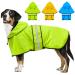 Weesiber reflective waterproof dog rain coat-adjustable pet jacket light dog-lovo-poncho with hood for small to very large dogs and puppies (L green) l Green
