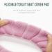 Jiozermi 4pcs Bathroom Soft Toilet Seat Cover Pads - Thicker, Warmer, Stretchable, Washable - Easy Installation & Cleaning - Blue, Pink, Brown, Green - Buy Online on GoSupps.com