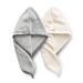 Chillyfar microfiber towel quick drying super absorbent for women and girls 2 pieces hair drying towel for long curly thick hair (beige & dark gray) beige/dark gray