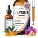 L-Lysine Liquid Drops Liquid Lysine 1000mg Supplement Essential Amino Acid Supplement for Lips & Oral Health & Collagen Formation Support Lysine Drops with Vitamin E & Zinc for Adults 4 Fl oz