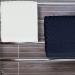 AR LINENS 100% Cotton Wash Cloth Pack of 12 - Soft Face Towel Set | Natural Ring Spun Cotton | 12x12 inches | Brick Design Navy, White & Beige | Bathroom Essentials - Buy Online on GoSupps.com