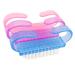 TRIXES Nail Brush - Pack of 3 -Travel Accessories for Cleaning Nails Assorted Colours Cleaning Beauty Aid for Fingernails - with Crystal Body Pink Purple and Blue