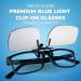 Blue Light Blocking Clip-On Glasses | Flip-Up Eye Protection for Gaming & Screen Use - Buy Online on GoSupps.com