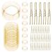 20pcs Hair Nets for Buns Invisible Hair Bun Net 50cm Elastic Hair Bands with Elastic Edge Mesh 40 Pieces U Shaped Pins Ballet Hair Net for Girls Dancers Women(Gold)