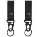 Azarxis Tactical Key Ring Chain D-Ring Carabiners Snap Clip Carabiners Keychain Keeper Buckle Hanging Hooks Holder Gear Light Weight for Camping Hiking Molle Webbing #01 Black - 2 Pack