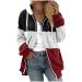 Hanxiulin fleece plush jacket fluffy warm zipper wool jacket ladies fleece jacket winter color variants transition jacket oversized light outdoor winter coat down jacket hoodies for women 4xl wine