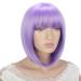 Bob Short Purple Wig with Bangs for Women - Lavender Silky Straight Costume Cosplay Party Daily Use 12 - Heat Resistant Synthetic Hair (Light Purple) - Buy Online on GoSupps.com