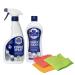 Multi Surface Stain Remover Cleaning Bundle with 1x Bar Keepers Friend Power Spray 500ml 1x BarKeepers Friend Power Cream 350ml & 3 x Super Absorbent Microfibre Cloths