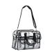Nanshy clear bag for make-up artists MUA large storage and travel bag with zipper organizer with handles side pockets shoulder belt and compartments PVC plastic vinyl