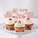40 Pieces Rose Gold Glitter 40th Birthday Cupcake Toppers | Perfect for Teen Party Decorations - Buy Online on GoSupps.com