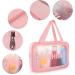 4 Pcs Waterproof Clear Toiletry Bags Set for Women - Pink Cosmetic Makeup Travel Bags - Buy Online on GoSupps.com