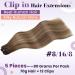 Buy Laavoo Clip-In Hair Extensions - Ombre Brown Balayage - Real Human Hair 30cm 70g #8/16/8 - Premium Quality Clips - Buy Online on GoSupps.com