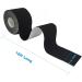 Breathable Cotton Kinesiology Tape - Hypoallergenic & Latex Free Sports Tape | Pain Relief & Injury Prevention | 4 Uncut Rolls (16ft Each) - Black - Buy Online on GoSupps.com