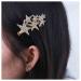 Allereya Rhinestone Star Hair Barrette Crystal Wedding Hair Barrette Gold Cz Cluster Star Head Clip Crystal Headpieces Bridal Hair Accessories for Women and Girls (Gold)