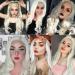 Natural Hairline White Blonde Lace Front Wigs - Body Wave Synthetic Hair for Drag Queens & Cosplay - 26 Pastel Wedding Wigs for Women - Buy Online on GoSupps.com