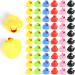 Derayee 50 pieces of colorful mini bathing ducks swimming duck bath toy set classic squeaky duck for children shower birthday party articles 3