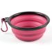 PhoneNatic 60014768 Foldable silicone dog bowl in pink travel bowl for dogs and cats with carabiner - XL pink 1000 ml Pink XL