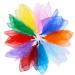 Yulado Chiffon towels Jongliertschen 30 PCs colorful towels for kindergarten function gymnastics skill 10 colors 60 x 60cm colorful cloth music movement square dance silk towels baby
