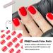 DMQ False Nails Short with Glue 24Pcs Red Press on Nails Square Fake Nails Elegant French Red Nail Tips Full Cover Stick on Nails for Women Girls Nails Art Red Short - Buy Online on GoSupps.com