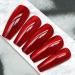 Wine Red Cat Eye Press on Nails | Medium Coffin Gradient Fake Nails | Shiny Acrylic Full Cover | Valentine's Day Manicure - Buy Online on GoSupps.com