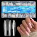 AddFavor 600pcs Square Nail Tips Medium Square Gel X Nail Tips Clear Fake Nails Full Cover Acrylic Nail Tips for Extension Nail Manicure Salon Home DIY E-Medium Sqaure