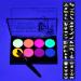 Neon-Face-Paint Nontoxic-and-Washable-Neon-Body-Paint UV-Glow-Paint-in the-Black-Light-with-Brush-and-Mode-Cards Glow-in-the-Dark-Paint-for-Halloween-Festivals-Party-Cosplay-Chritsmas 8-Vibrant-Colors