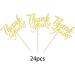 SYKYCTCY 24 Pack Thank You Cupcake Toppers Glitter Thank You Cupcake Picks Thanksgiving Day Cupcake Decorations Wedding Anniversary Birthday Party Supplies Gold - Buy Online on GoSupps.com