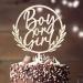 Girl or Boy Cake Decoration Wooden Cake Topper Boy or Girl Decoration Cake Decoration for Gender Reveal Party Baby Shower Baby Party