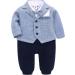 Famuka Baby Boy Formal Wedding Tuxedo Suit with Bows Outfit 9 Months Blue - Gentleman Outwear 2 PCS - Buy Online on GoSupps.com