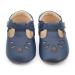 Dotty Fish Leather T-bar First Walking Shoes. Baby and Toddler Girls Shoes. Non-Slip. 3-7 UK Child 6 UK Child Navy T Bar